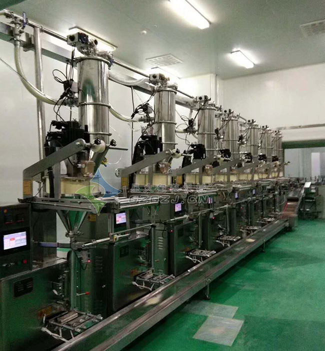 多頭粉劑自動灌裝機廠房內生產現場